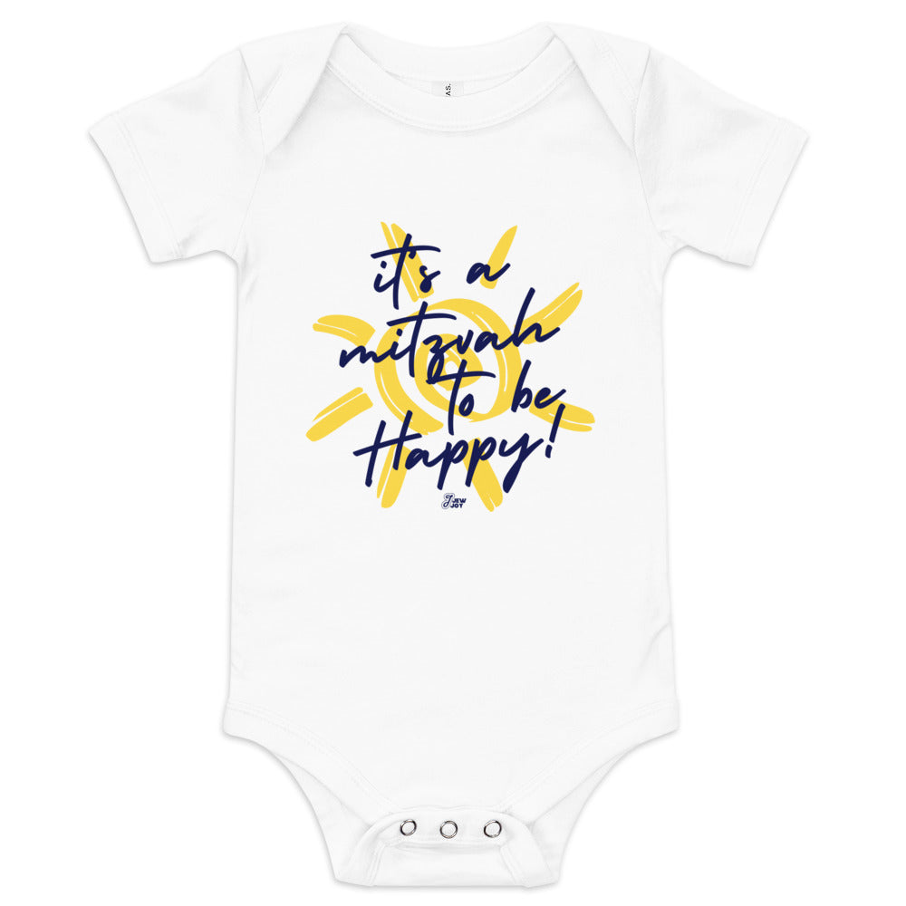 It's a Mitzvah to Be Happy - Baby One Piece