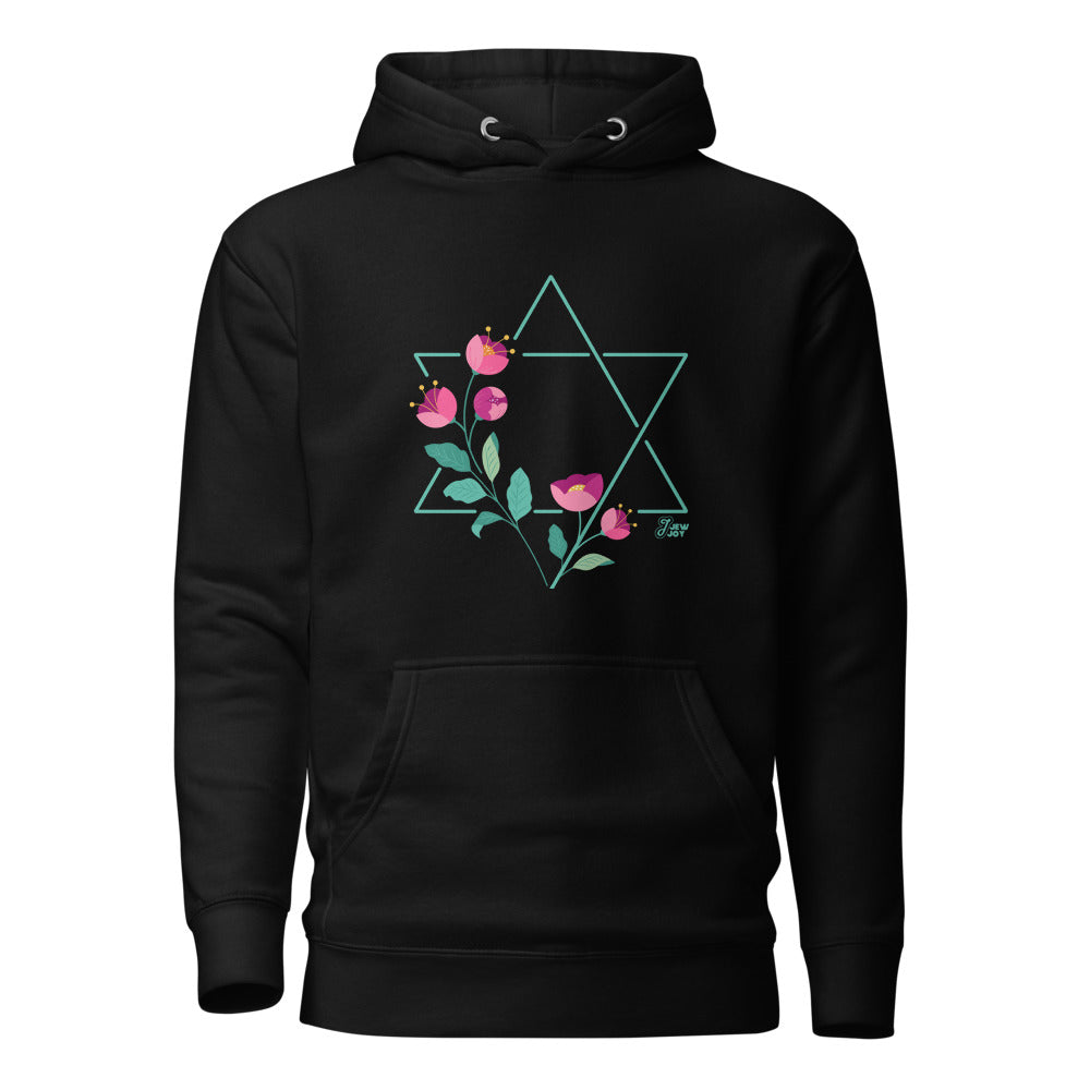 Star of David Flowers - Premium Pullover Hoodie