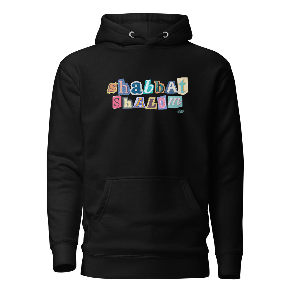 Shabbat Shalom Ransom Letters - Premium Pullover Hoodie
