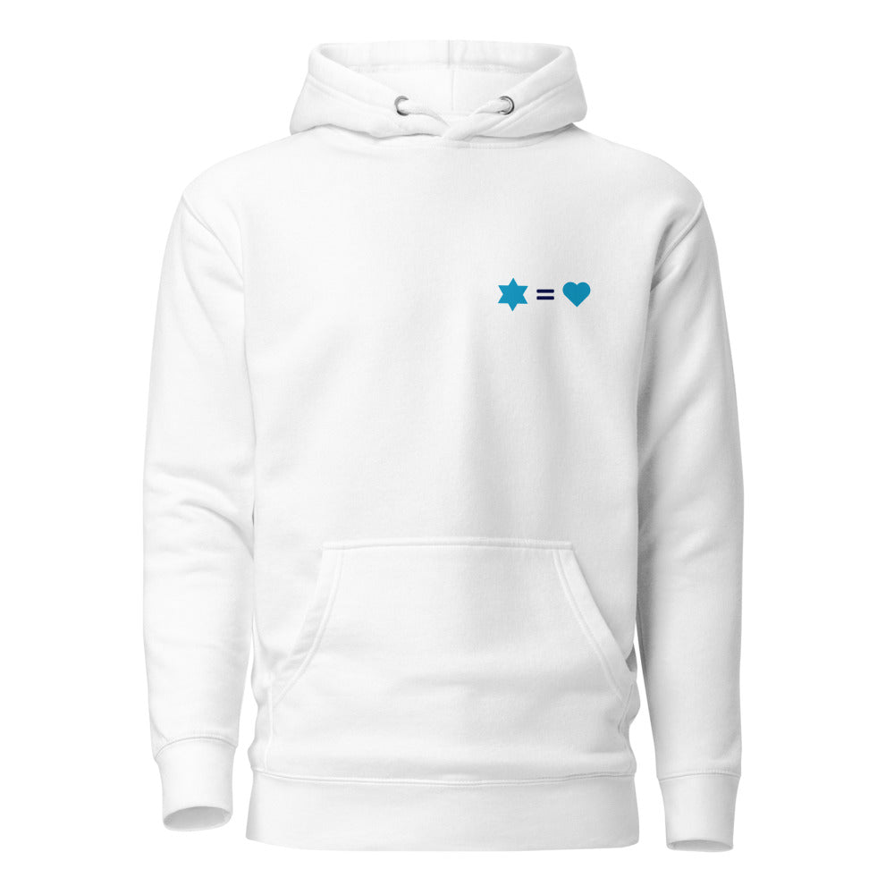 Star of David Equals Love - Premium Pullover Hoodie