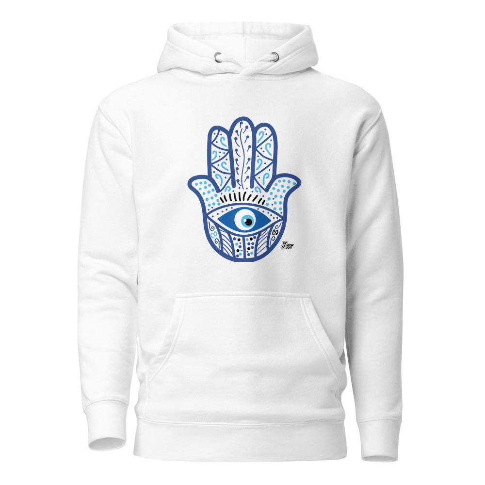 Hamsa Evil Eye Doodle - Premium Pullover Hoodie