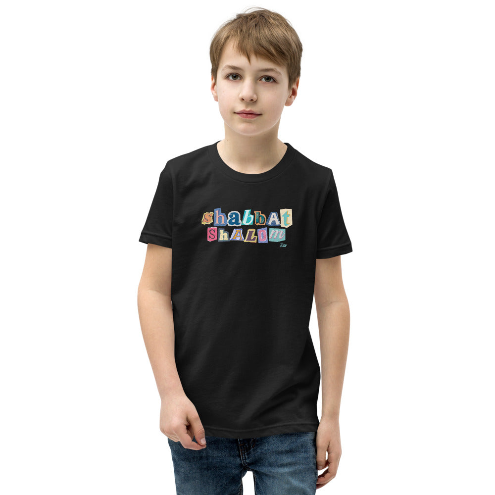 Shabbat Shalom Ransom Letters - Youth T-shirt
