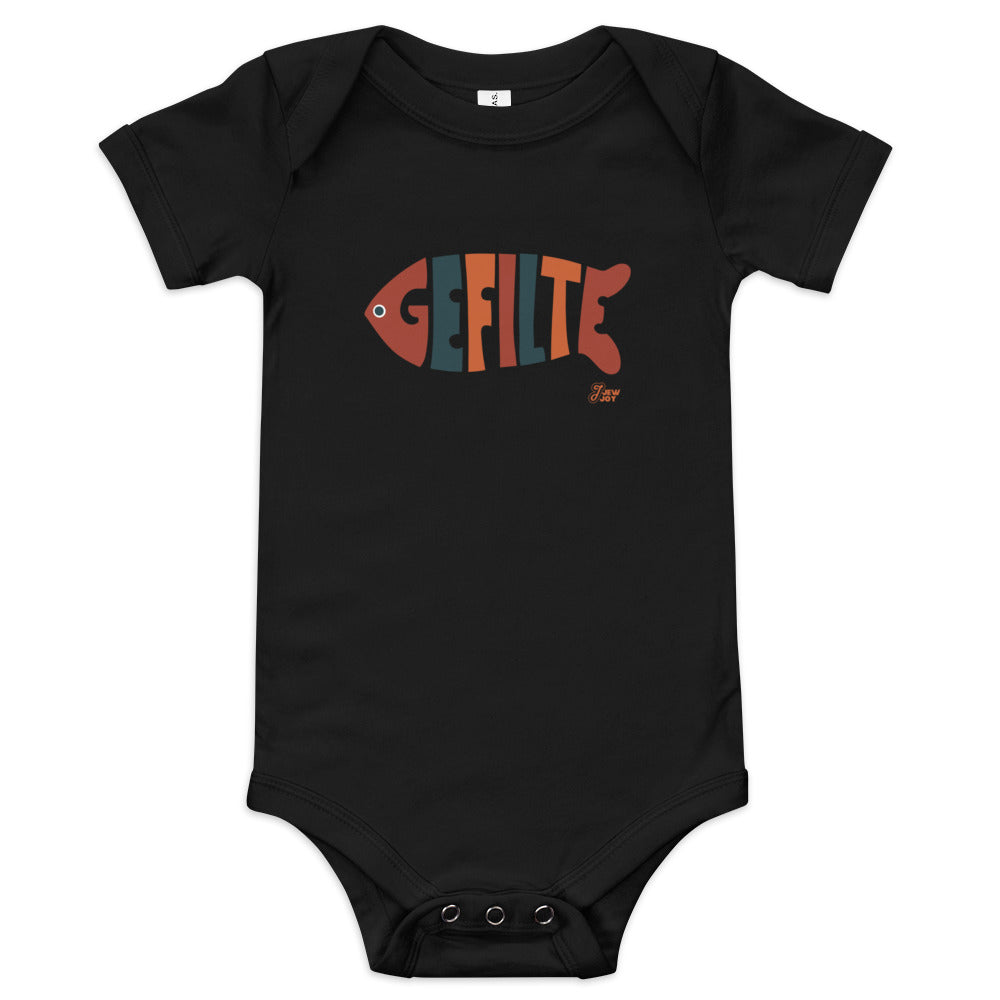 Gefilte Fish Lettering - Baby One Piece