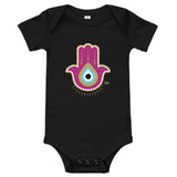 Magenta Hamsa Evil Eye - Baby One Piece