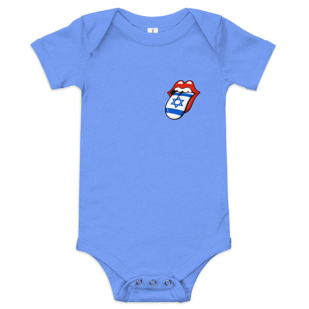 Israel Flag Tongue - Baby One Piece