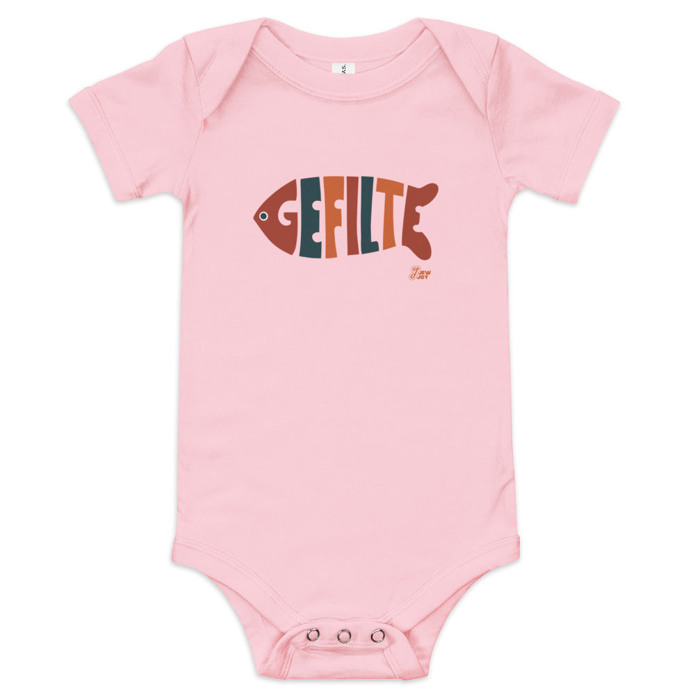 Gefilte Fish Lettering - Baby One Piece