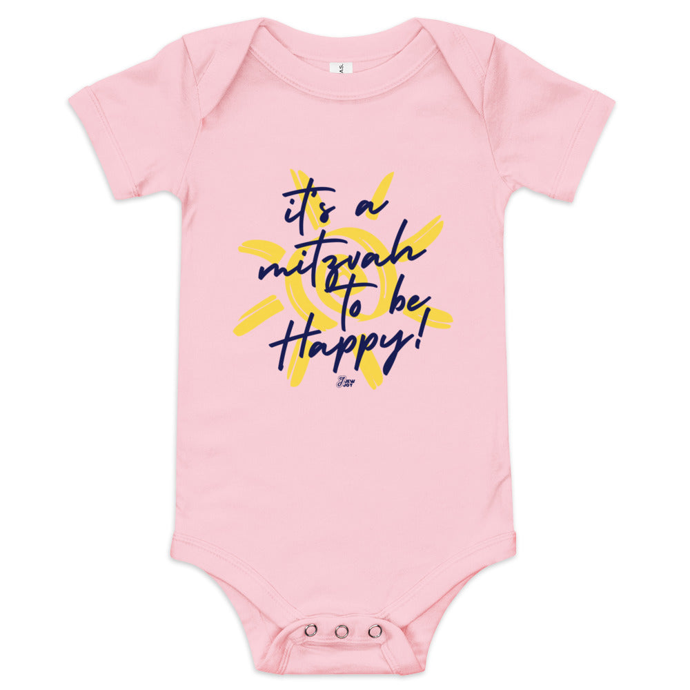 It's a Mitzvah to Be Happy - Baby One Piece