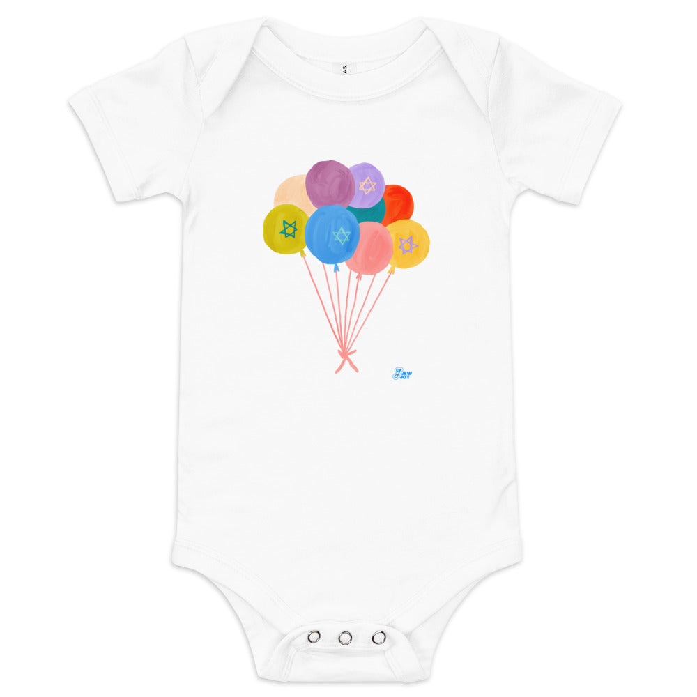 Star of David Balloons - Baby One Piece