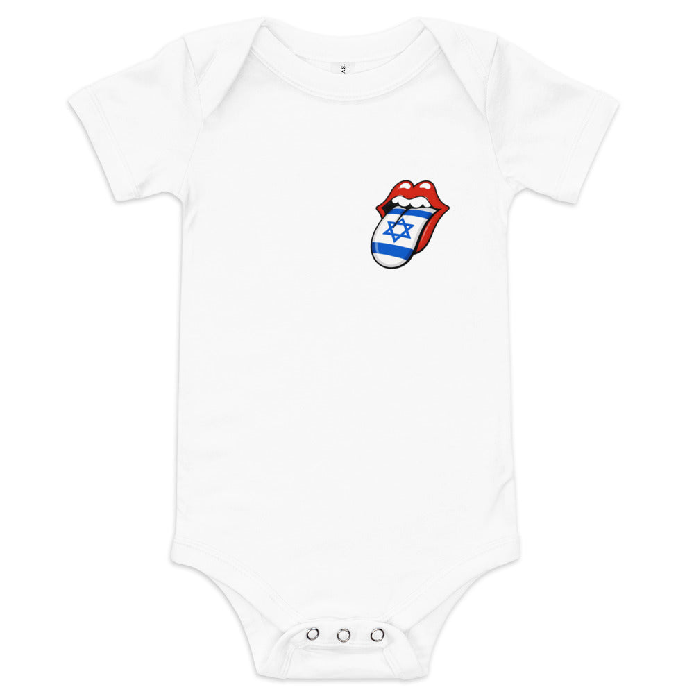 Israel Flag Tongue - Baby One Piece