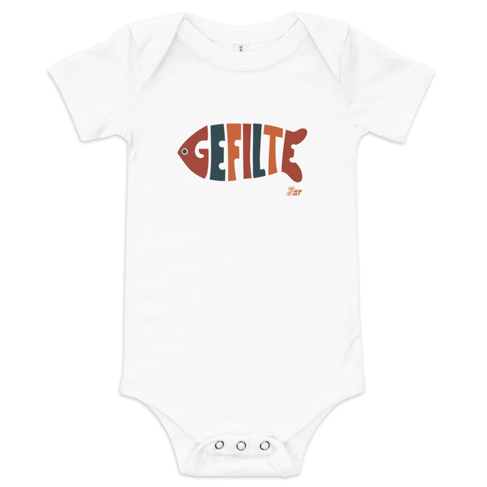 Gefilte Fish Lettering - Baby One Piece
