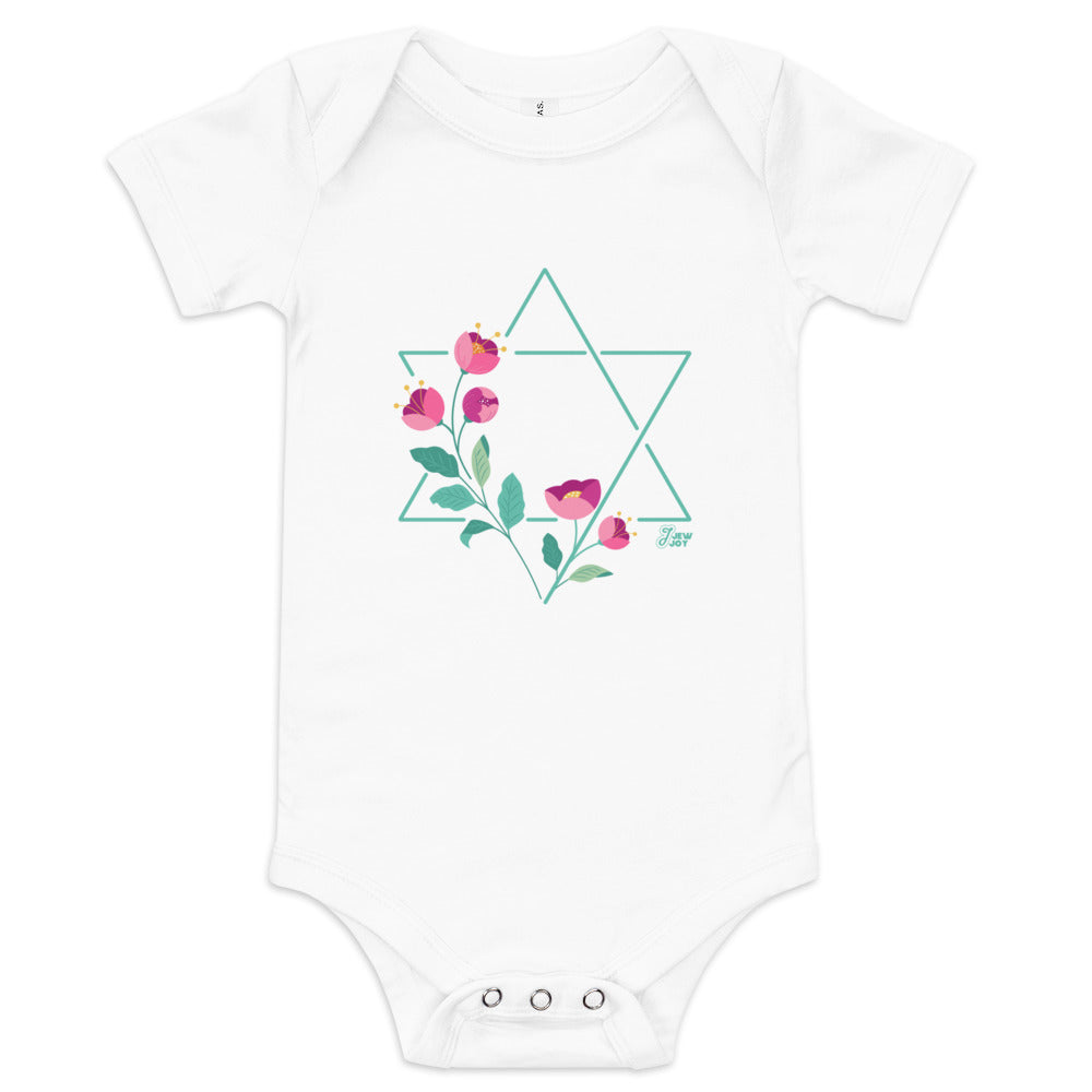 Star of David Flowers - Baby One Piece