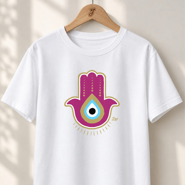 Magenta Hamsa Evil Eye - Unisex T-shirt