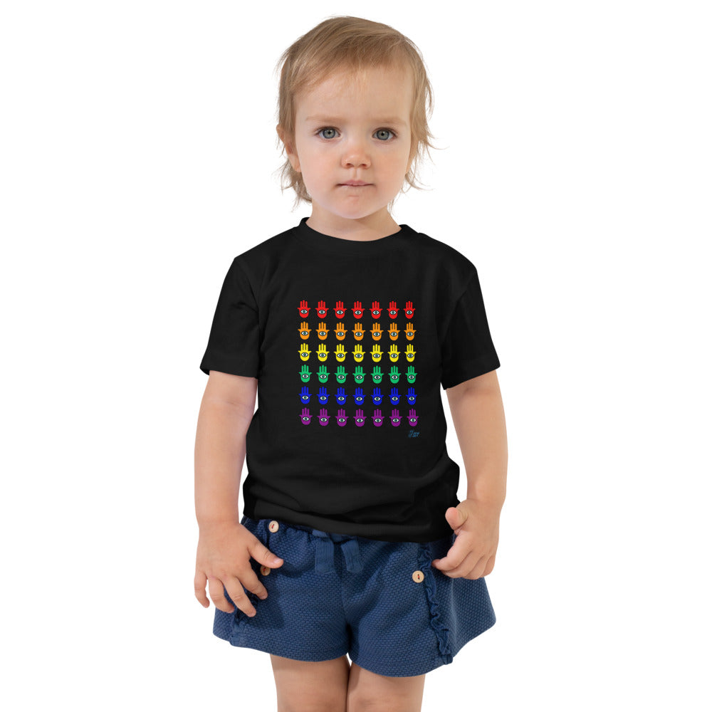 Rainbow Hamsa Grid - Toddler T-shirt