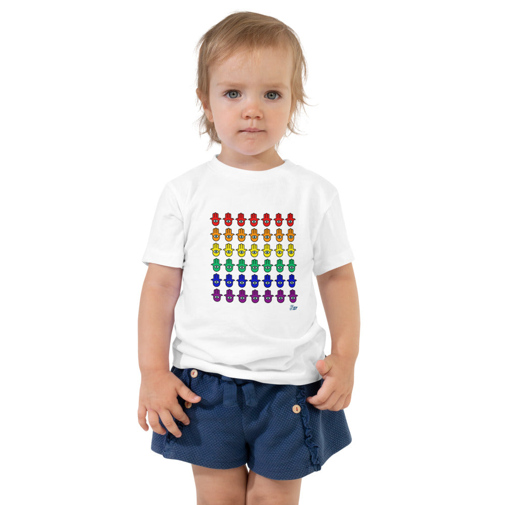 Rainbow Hamsa Grid - Toddler T-shirt
