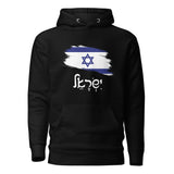 Israel Flag Brush - Premium Pullover Hoodie