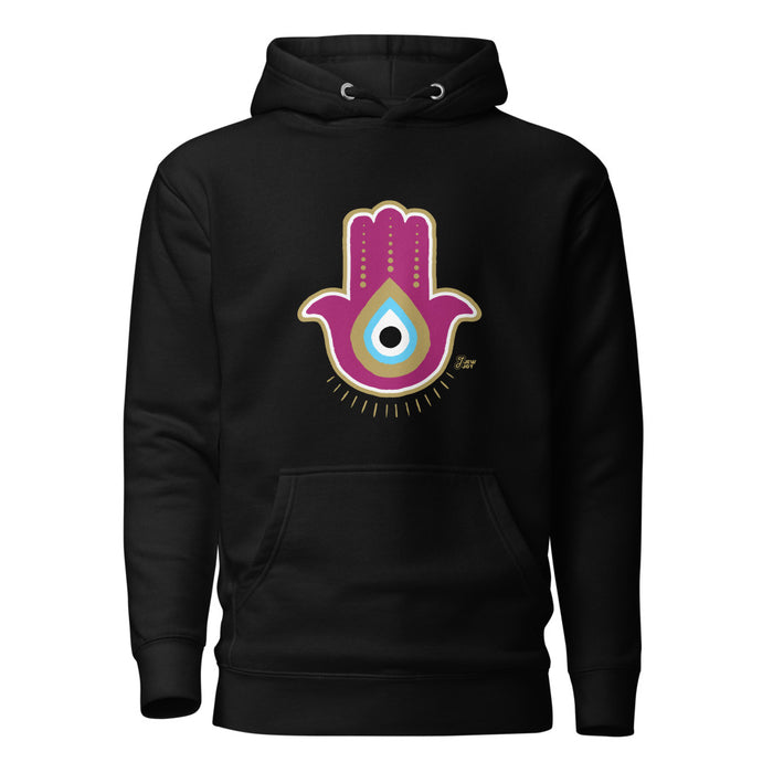 Magenta Hamsa Evil Eye - Premium Pullover Hoodie
