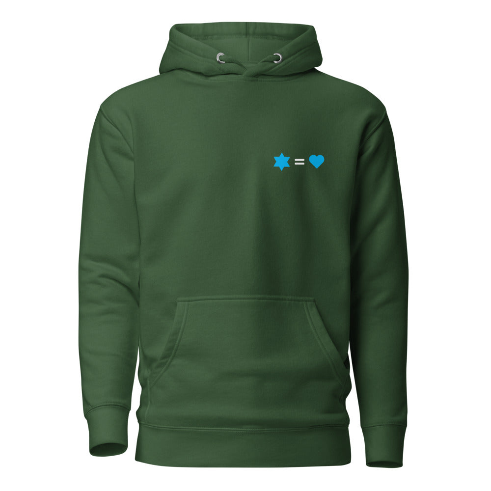 Star of David Equals Love - Premium Pullover Hoodie