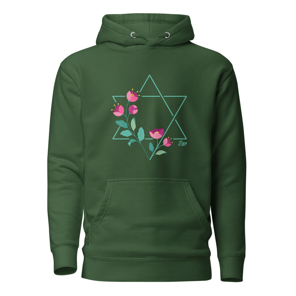 Star of David Flowers - Premium Pullover Hoodie