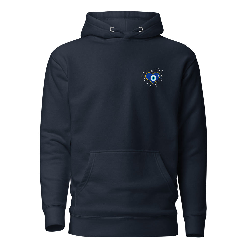 Evil Eye Heart Minimalist - Premium Pullover Hoodie