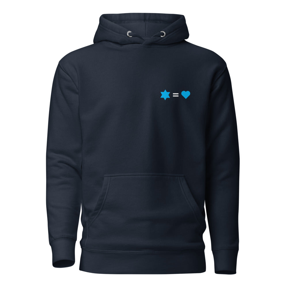 Star of David Equals Love - Premium Pullover Hoodie
