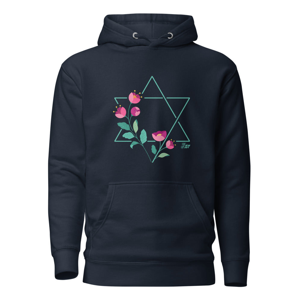 Star of David Flowers - Premium Pullover Hoodie