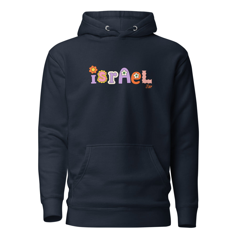 Israel Retro Flowers - Premium Pullover Hoodie