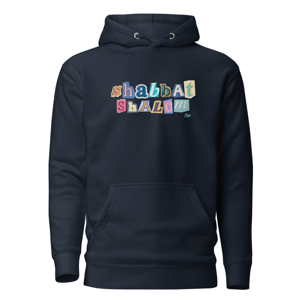 Shabbat Shalom Ransom Letters - Premium Pullover Hoodie