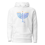 Watercolor Hanukkah Menorah - Premium Pullover Hoodie