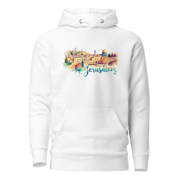 Jerusalem Watercolor - Premium Pullover Hoodie