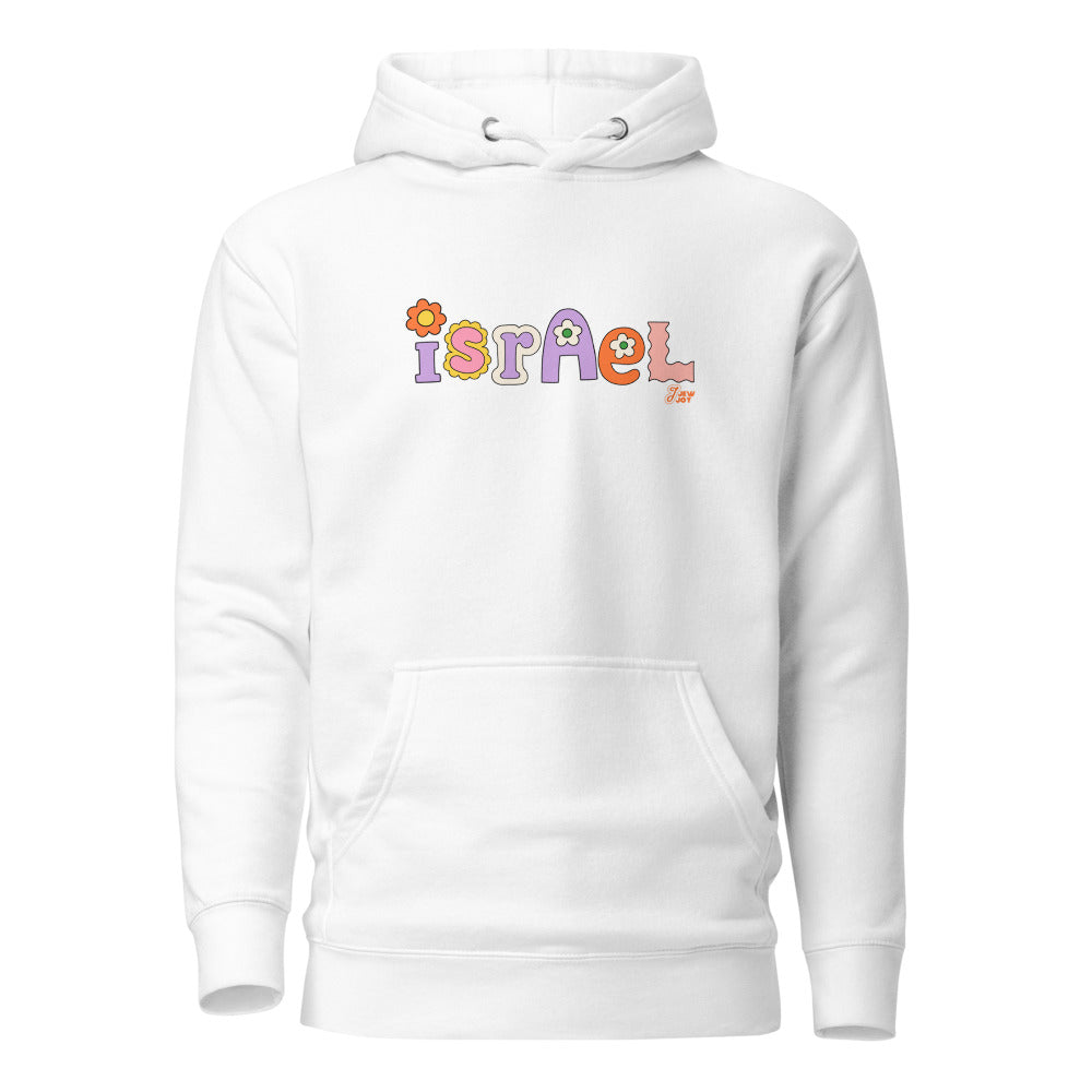 Israel Retro Flowers - Premium Pullover Hoodie