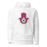 Magenta Hamsa Evil Eye - Premium Pullover Hoodie