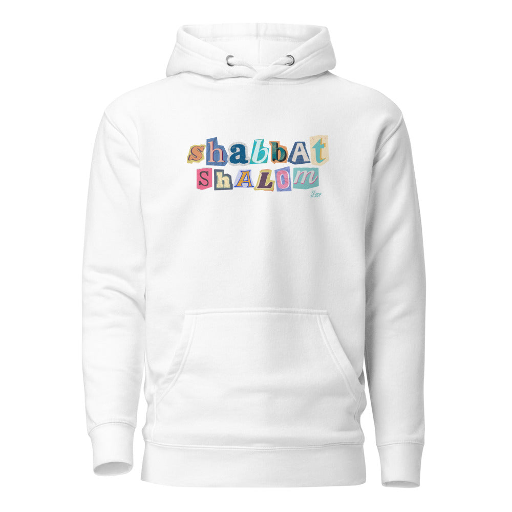 Shabbat Shalom Ransom Letters - Premium Pullover Hoodie