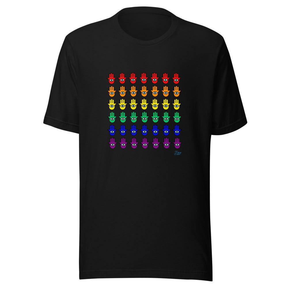 Rainbow Hamsa Grid - Unisex T-shirt