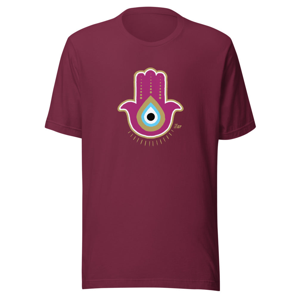 Magenta Hamsa Evil Eye - Unisex T-shirt