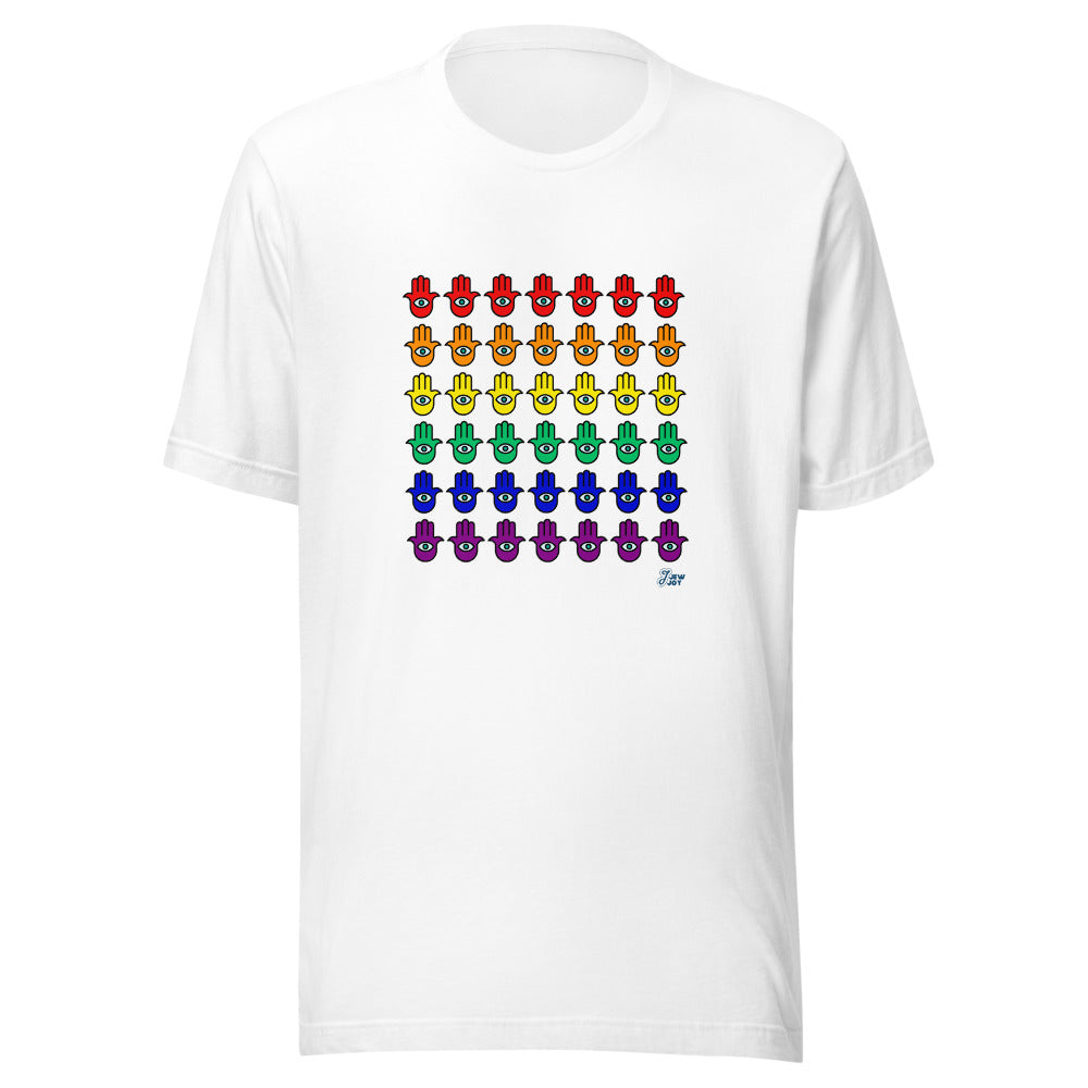 Rainbow Hamsa Grid - Unisex T-shirt