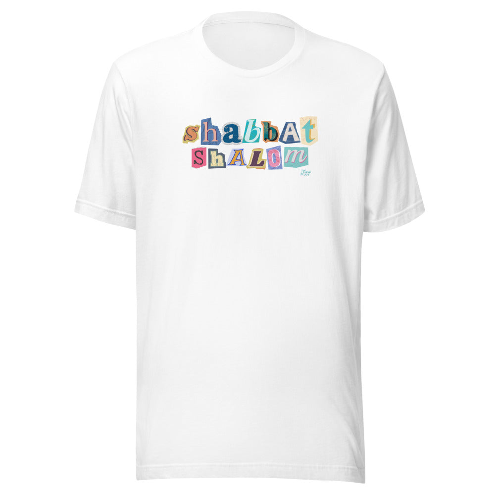 Shabbat Shalom Ransom Letters - Unisex T-shirt