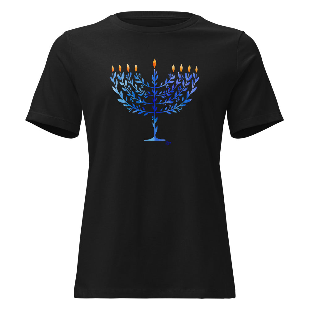 Watercolor Hanukkah Menorah - Women's T-shirt