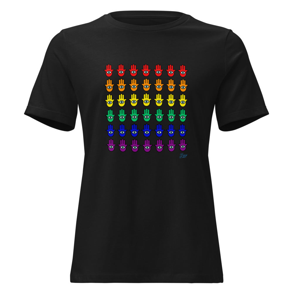 Rainbow Hamsa Grid - Women's T-shirt