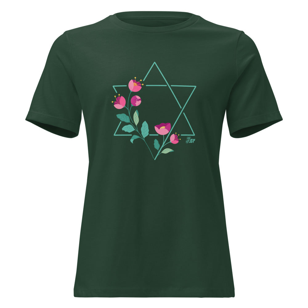 Star of David Flowers - Women's T-shirt