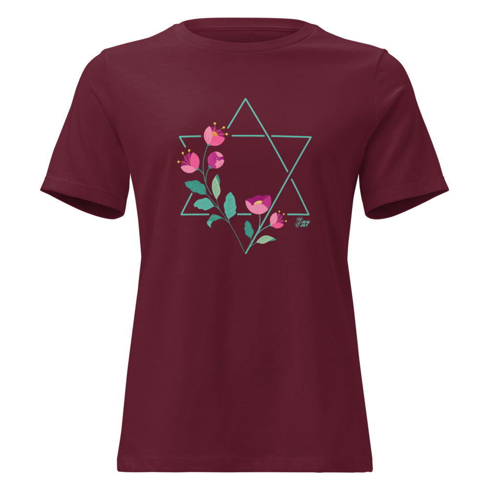 Star of David Flowers - Women's T-shirt