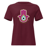 Magenta Hamsa Evil Eye - Women's T-shirt