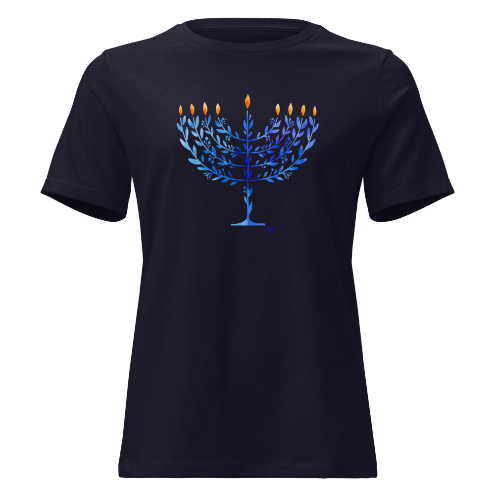 Watercolor Hanukkah Menorah - Women's T-shirt
