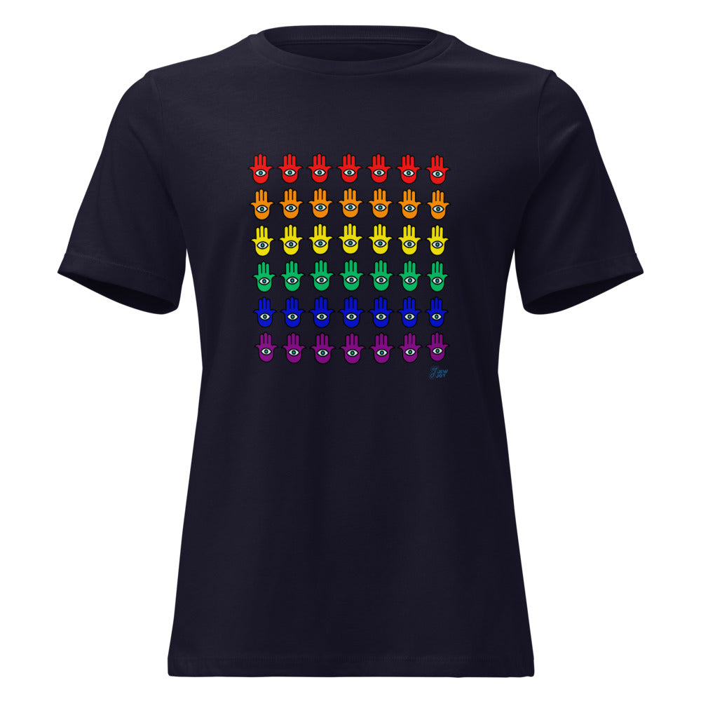 Rainbow Hamsa Grid - Women's T-shirt