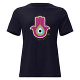 Magenta Hamsa Evil Eye - Women's T-shirt