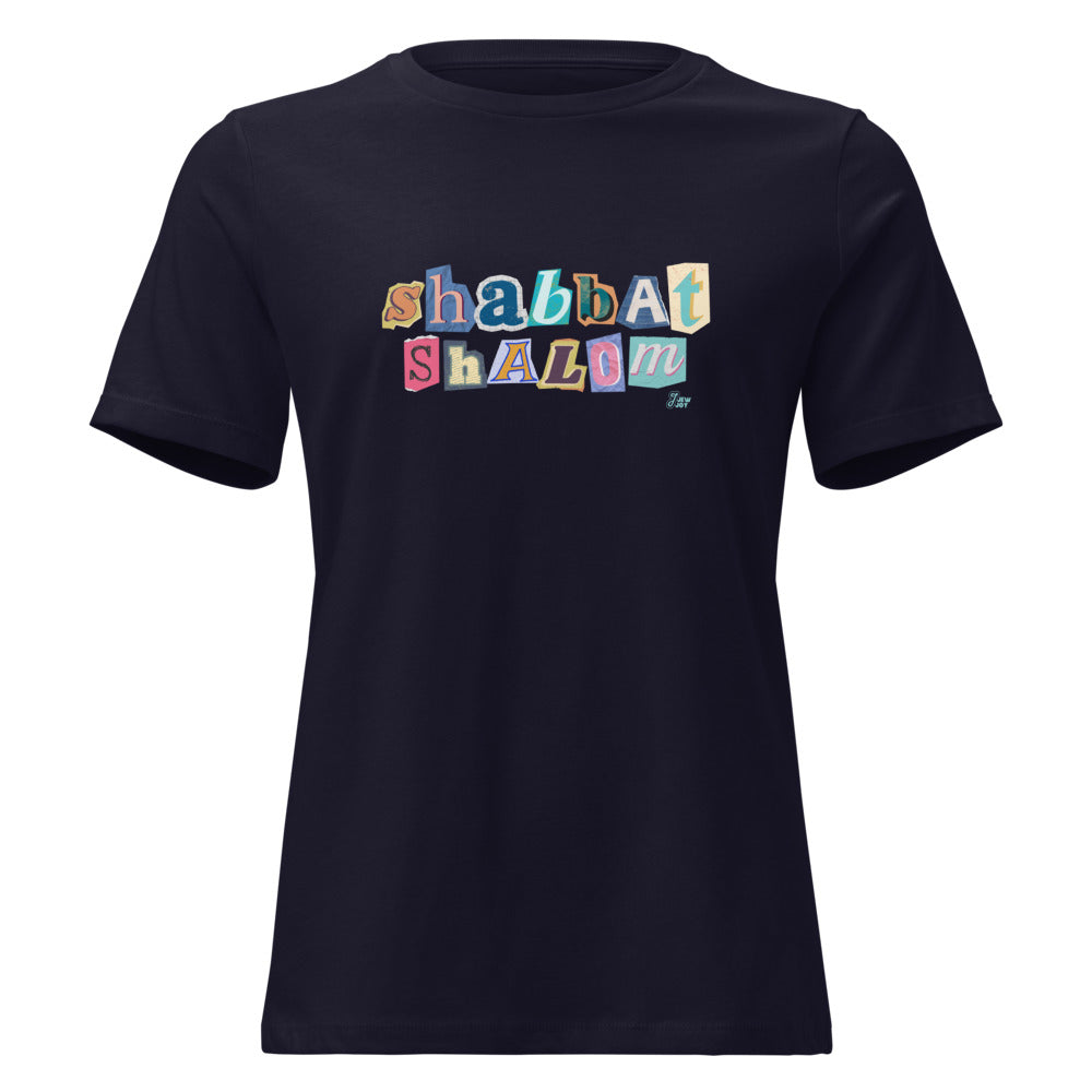 Shabbat Shalom Ransom Letters - Women's T-shirt