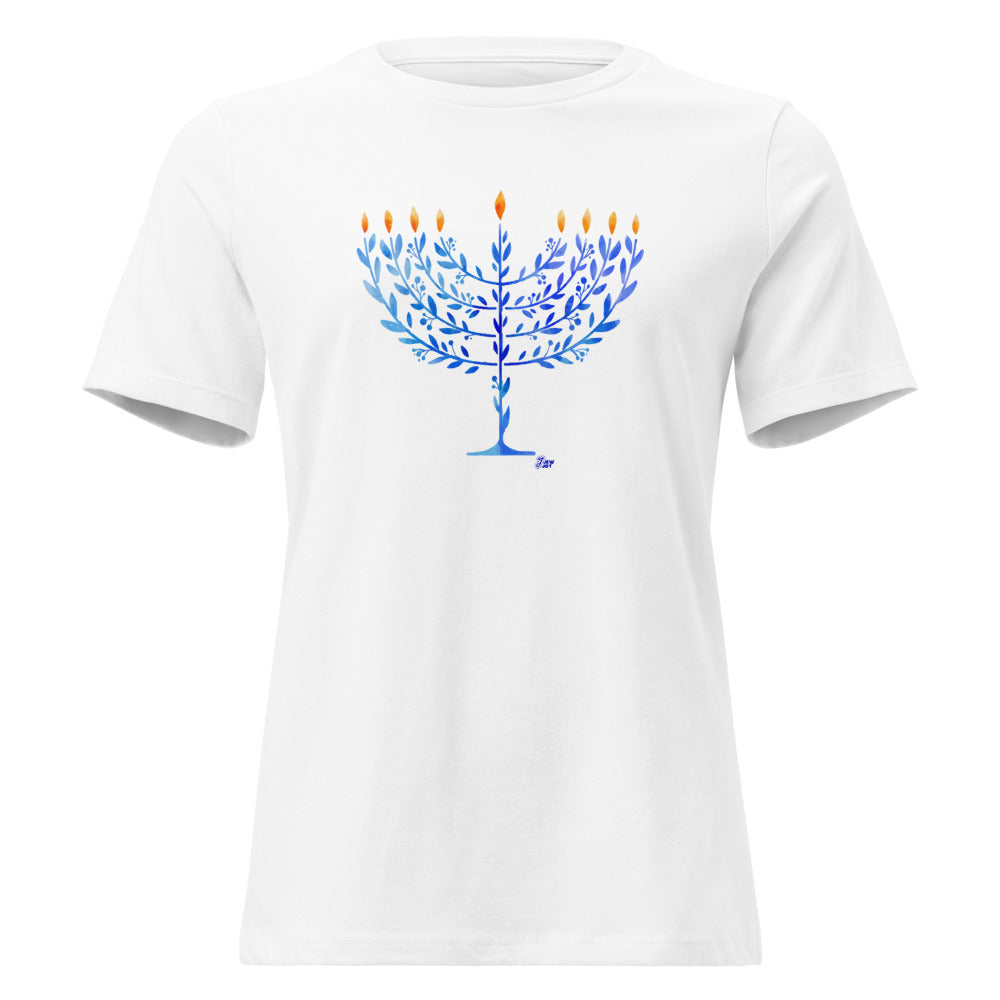 Watercolor Hanukkah Menorah - Women's T-shirt