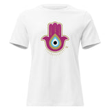 Magenta Hamsa Evil Eye - Women's T-shirt