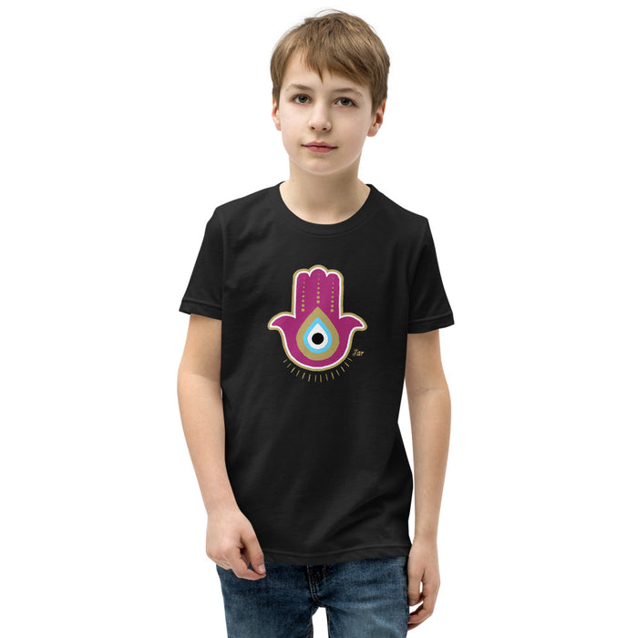 Magenta Hamsa Evil Eye - Youth T-shirt