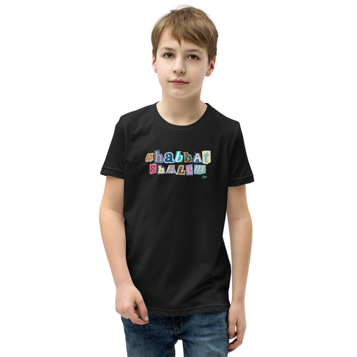 Shabbat Shalom Ransom Letters - Youth T-shirt