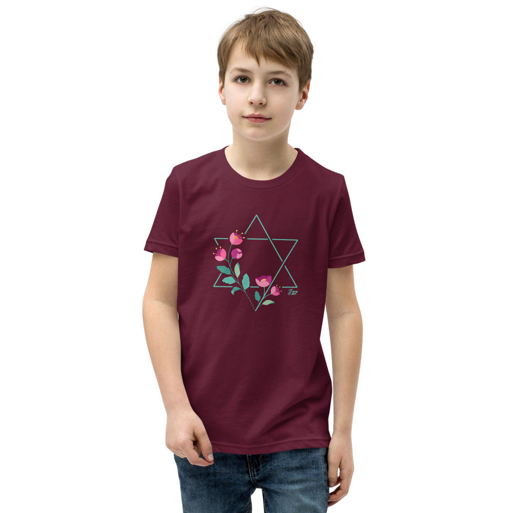 Star of David Flowers - Youth T-shirt